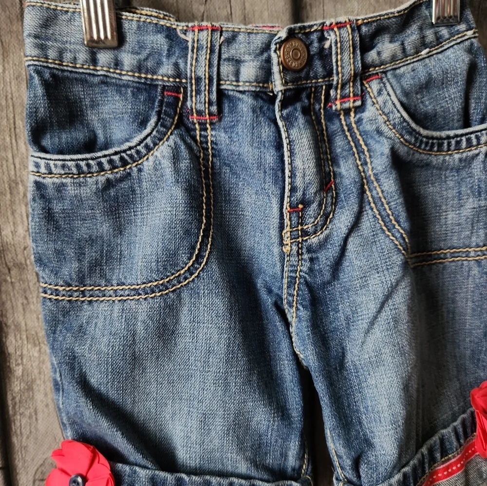 GYMBOREE Denim Bermuda with Floral Accent‎
